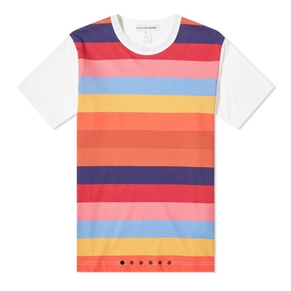 Comme des Garcons SHIRT T Shirt Men's Size X -‎ Striped Colorful Mix